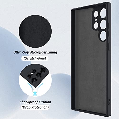 Image of DIZORO Samsung Galaxy S21 Ultra Case 6.8inches, Liquid Silicone Gel Rubber Shockproof Case Soft Microfiber Cloth Lining Cushion Compatible for Samsung S21 Ultra (Black)