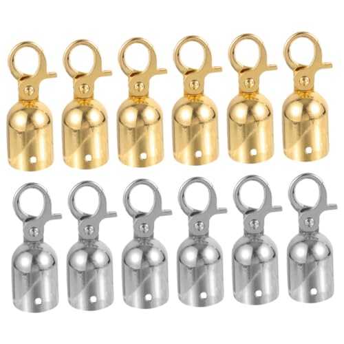 IWOWHERO Rope End Stopper Cord End Caps 12pcs Snap Hook Connectors for Stanchions and