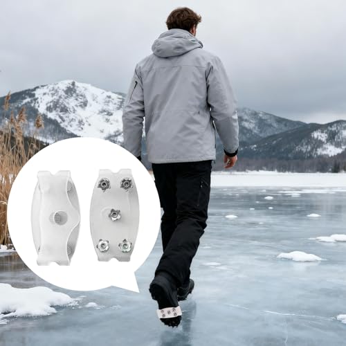 Xijobido Eisgriffe Für Schuhe - Klar Anti-Rutsch Griffe Für Schuhe | Rutschsicherung Traktions Spikes | Für Winter Und Schnee Und Wandern Gehen Klettern Angeln Dachdecken Golf