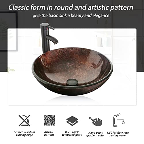 Uev 31.5 Inch Bathroom Vanity With Sink Combo,Black Stand Pedestal Cabinet With Blue Glass Vessel Sink & 1.5 Gpm Faucet & Pop Up Drain,Without Mirror (A09V004) #TOP3