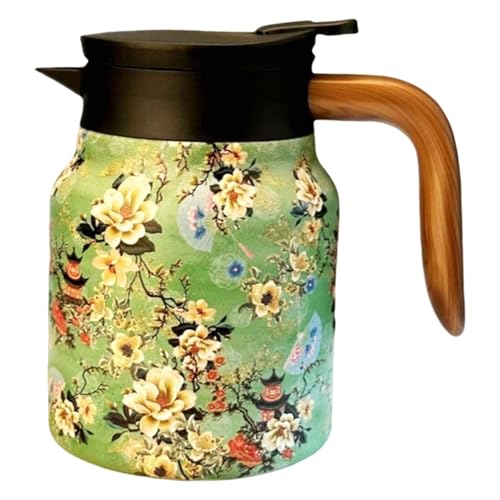 térmica, jarra de café de 33.8 onzas con infusor de té y colador, dispensador de café y bebidas, sellada ligera de acero inoxidable para mantener el café caliente y frío, té, agua