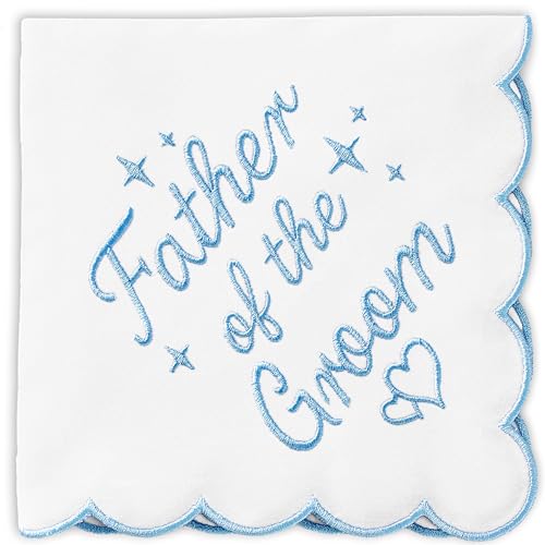 Wedding Handkerchief - 12 x 12 - Something Blue for Bride on Wedding Day - Mother of the Groom Gifts Bridal Weddings Hankie Father of the Groom Gifts from Brides