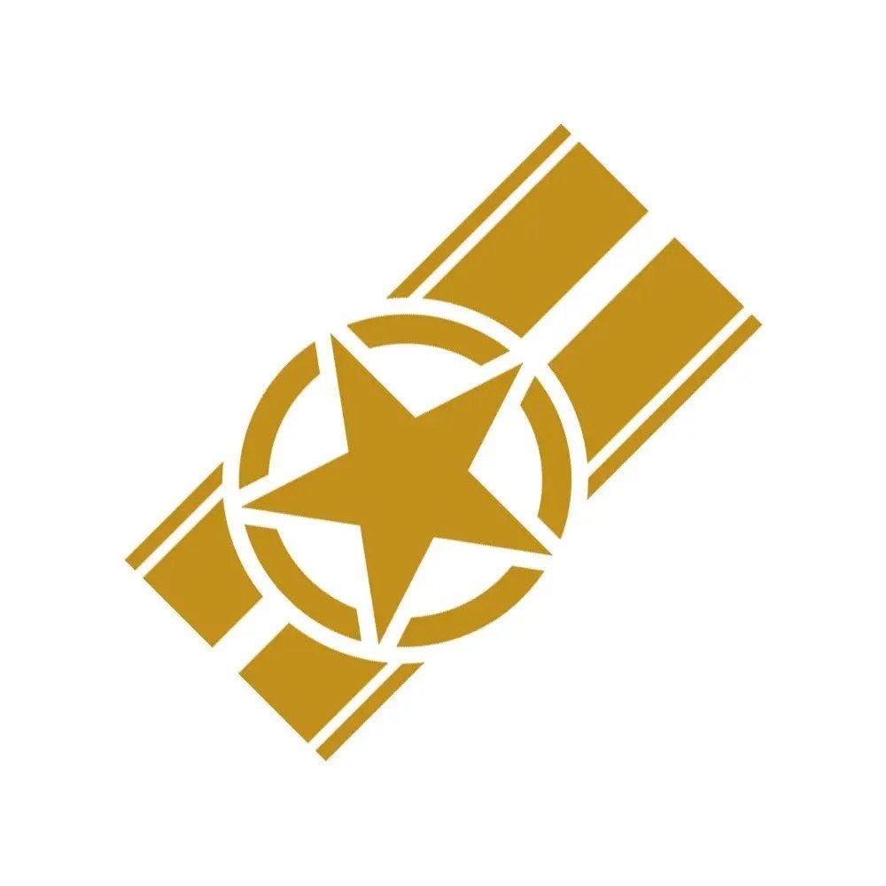 Bertdcx Matt Gold Auto Accessory Car Hood Cover Sticker Pentagram Style Vinyl Decals Accessories(Matt Gold)