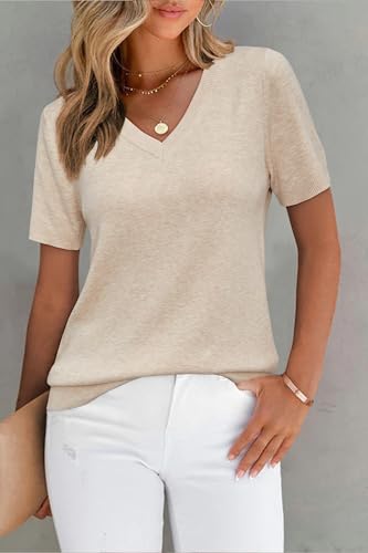 Image of Arach&Cloz Women's Wool Blend Spring Summer Lightweight Business Casual Sweater Tops 2026
