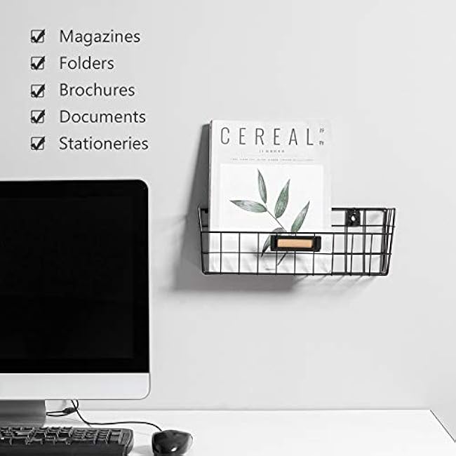 Wall Mounted Wire Basket Kitchen Storage Pantry Organizer Fruit Basket Varying Sizes Set of 3 Black