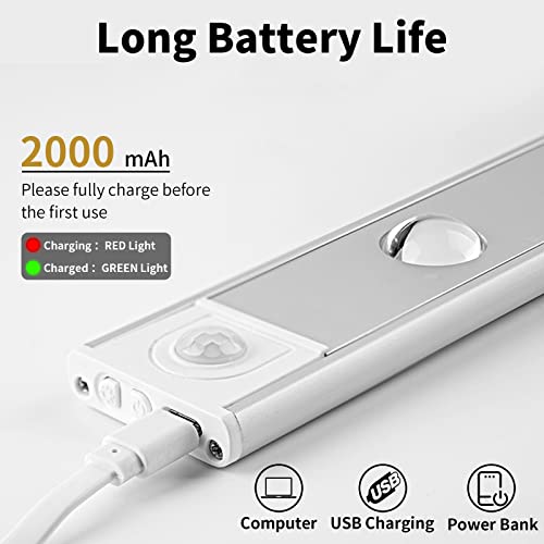 hongnix lampe led,40cm lampe de placard avec détecteur de mouvement, lampe led rechargeable usb,led cuisine sans fil avec 3 modes Éclairage et montage magnétique pour armoires/couloirs/garage/escalier