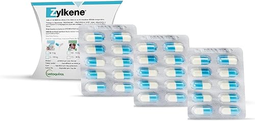 Zylkene Vetoquinol 225 mg | 30 Kapseln | Ergänzungsfuttermittel für große Hunde | Zur Unterstützung in ungewohnten Situationen | Mit Trypsin-hydrolysiertem Rinder-Kasein