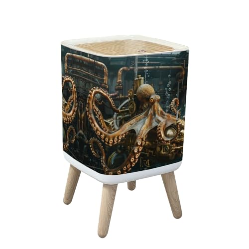 Caneca de basura rectangular con tapa de plástico