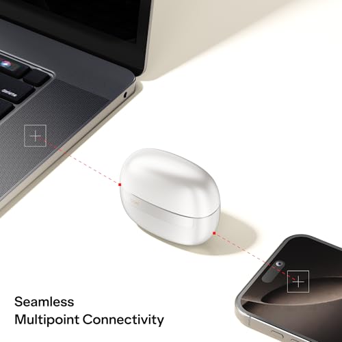 Image of boAt (2026 Launch Airdopes Plus 222 with Immersive Spatial Audio, 60 Hrs Battery, 13mm Drivers, Hearables App Support, Multi Connect, Voice Assistant TWS Earbuds with mic (Ivory White)