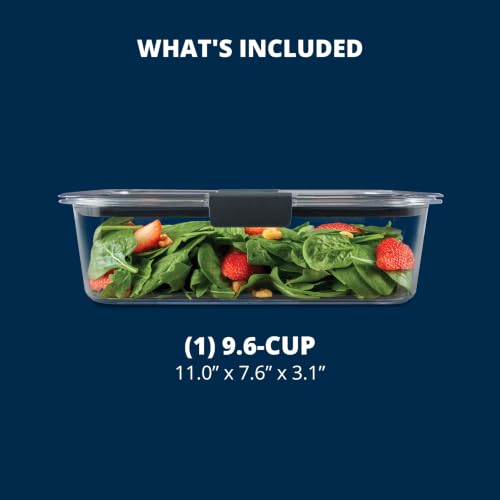 Rubbermaid Brilliance Large Food Storage Container, 9.6 Cup, BPA-Free, Leak-Proof, Clear - image 7