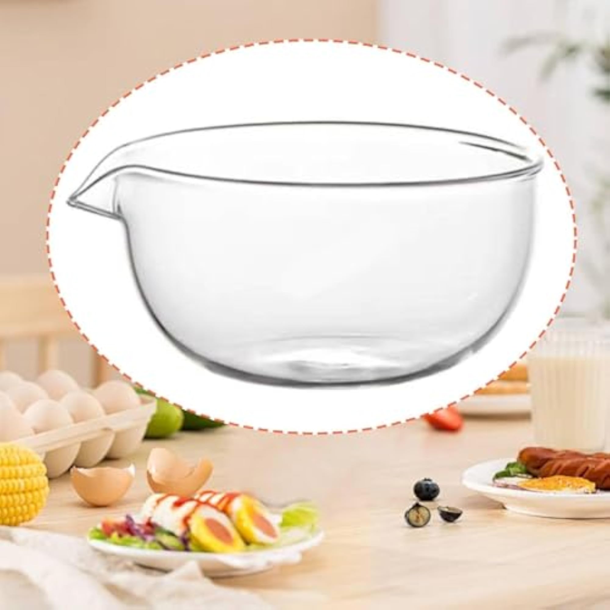 Glass Matcha Bowl with Pouring Spout, Easy Clean