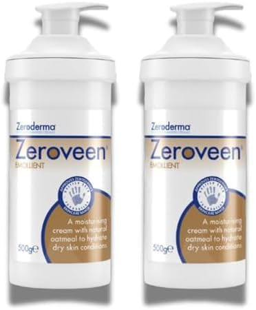 Zeroderma Zeroveen Emollient 500g - 2In1 Moisturising Cram And Wash With Natural Oatmeal (Pack of 2)
