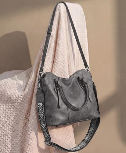 Image of VASCHY Hobo Purse for Women, Two-Strap Set, Easily Converts to Shoulder Bag, Crossbody Bag, or Tote Handbag, Travel Work Bag