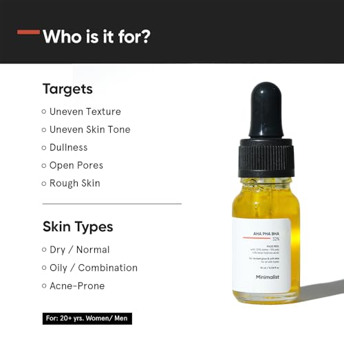 Image of Minimalist AHA BHA PHA 25% Peeling Solution + 10% Niacinamide Serum with Zinc Mini Combo | Acne Marks Removal, Oil Control, Pore Minimizing & Skin Brightening Combo for Oily & Acne-Prone Skin