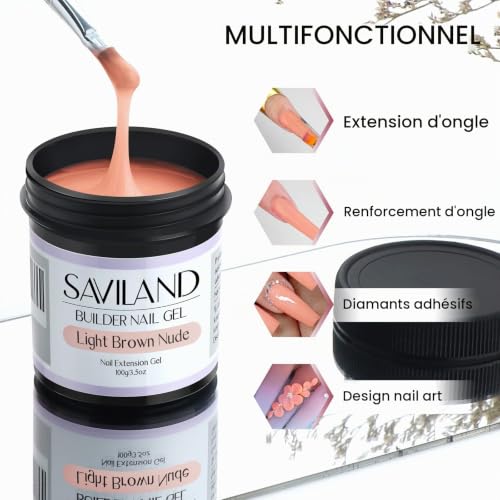 Saviland 100g Gel Construction Ongle U V Gel de Builder – vue 2