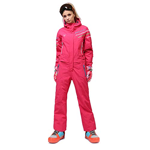 Mous One Ski Suit Women Rose Red Snowsuit Winter Outdoor Waterproof Insulated Coverall