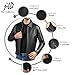 Jild Polo Collar Premium Leather Jacket Men - Old School Classic Style Everyday Wear Real Lambskin Mens Leather Jacket (Polo-Blk-XS)
