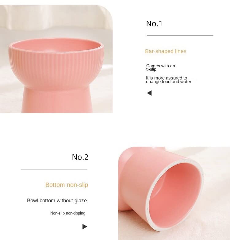 Image of PETANGEL 2 Pcs Ceramic Cat Food Or Water Bowl, Elevated Cat Feeder Dishes with Stand, Raised Pet Food Bowl for Cats and Small Dogs, Stress Free Backflow Prevention & Reduce Neck Burden