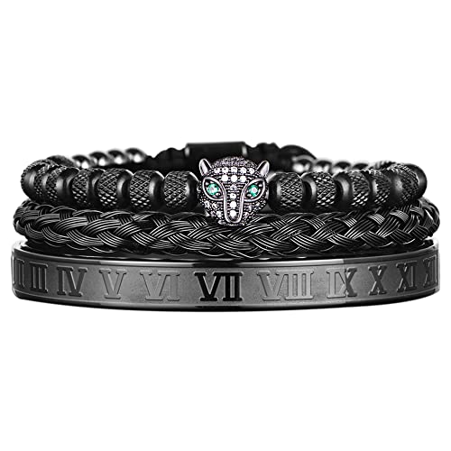 Set 3 pulseras clásicas trenzadas para hombre miniatura 1