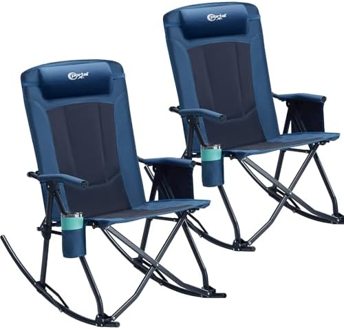 Portal Oversized Folding Rocking Camping Chair Portable 400 lbs |...