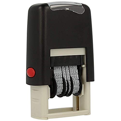 Posted - Excelmark Self-Inking Rubber Date Stamp - Compact Size - Red Ink #TOP4