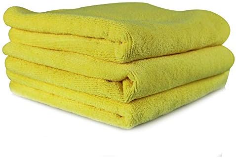 Chemical Guys ‎MICYELLOW03 Workhorse Professional Microfiber Towel, Yellow (Safe for Car Wash, Home Cleaning & Pet Drying Cloths) 16" x 16", Pack of 3