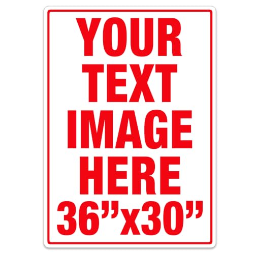 Large Custom Metal Signs Outdoor, Reflective Option, 36x30 Inch, Rust Free Aluminum, UV Ink Printing, Durable/Weatherproof