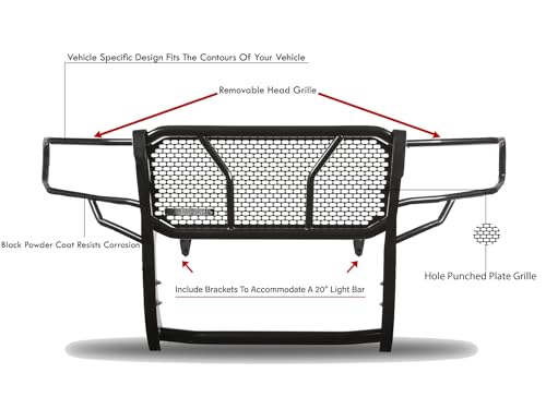 Image of BLACK HORSE RU-FOF109-B Black Rugged Grille Guard