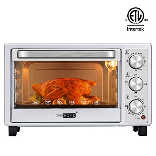 VIVOHOME 6-Slice Countertop Toaster Oven with Bake Pan, Broil Toasting Rack and Drag