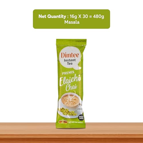 Image of Chaizup Dimtee 1 Min Instant Elachi Premix Tea - 30 Sachets | Elachi Flavours | 30 Servings | 375g