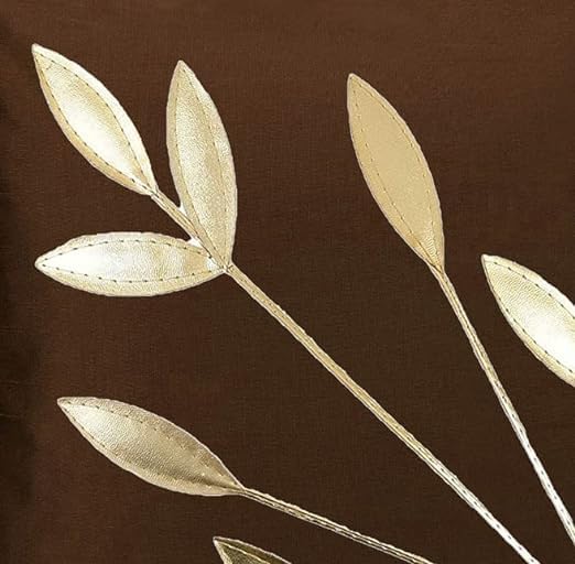 MSenterprises Decorative Cushion Cover with Zipper Set of 7 Leaf Design Throw Cover/Filler Cover/Case Cover for Sofa, Bedroom, Living Room, Kids Room 16x16 Inches (White & Brown) 3 41Ty4o1kdDL