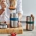 BLACK + BLUM Vacuum Food Flask | Leak Proof Insulated Stainless Steel Lunch Container with Ladle Spoon for Hot and Cold Food | Travel, Office Lunch Box for All Ages | Olive 13.5 oz / 400 ml