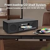 Compact Stereo System for Home, Vintage Micro HiFi Systems 2x20W Music System, 3.5mm Aux-in, USB Playback, Headphone Jack, Bluetooth Stereo Shelf Systems CD Player with Audio Out (Wood Grain, CD-169) - Image 4