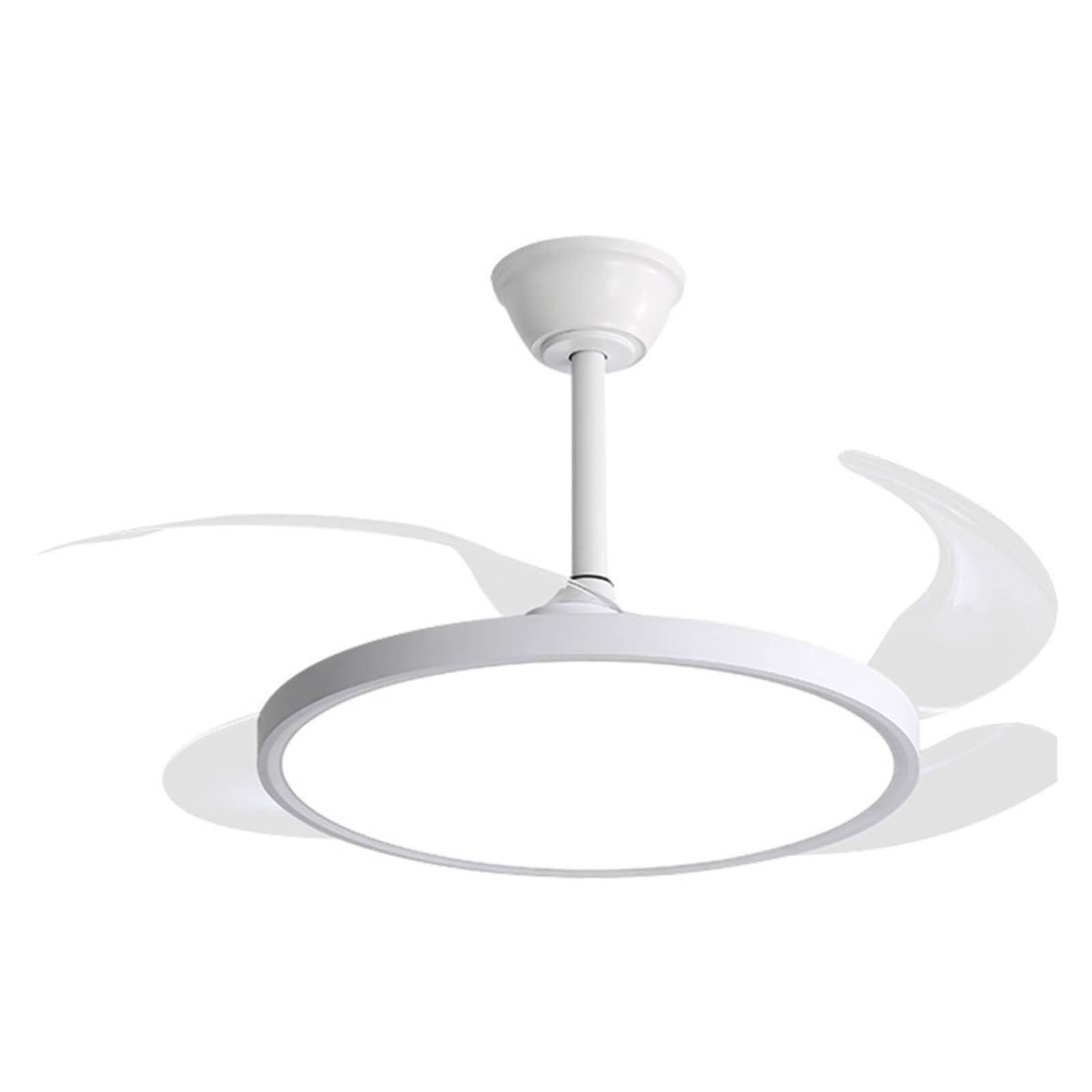 ERETYRET Invisible Fan Light Silent Frequency Conversion Minimalist Bedroom Ceiling Living Room LED Quiet Cooling(White36 inch)