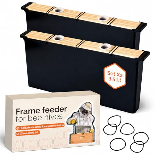 Subernig Bee Feeder - Beeswax-Treated Wood -2 Pack 3.5L Bee Feeders for Hives -(19Lx8.6Hx1.9W)In -Easy to Use and Clean -Feeding and Supplementation -Essential Beekeeping Equipment for Honeybee Hives
