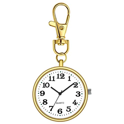 DSHUJC Reloj de Bolsillo Vintage Mini Reloj de Bolsillo Retro Ancianos Reloj de Llavero electrónico de Mediana Edad Reloj de Bolsillo portátil Reloj de Pecho Relojes d Cover