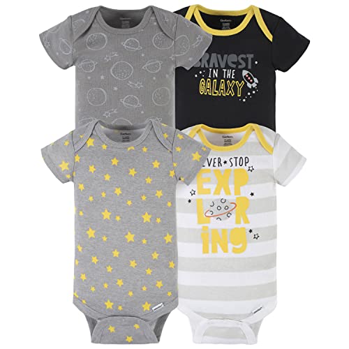 Image of 4-Pack Baby Boys Dino Blues Short Sleeve Onesies® Bodysuits