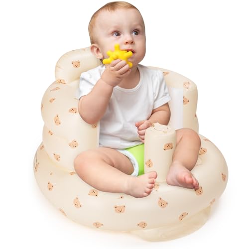 Image of Inflatable Baby Seat - Blow Up Baby Chair Seats for Infants for Sitting Up 3 Months and Up, Inflatable Portable Sit Up Chair for Home, Floor, Travel