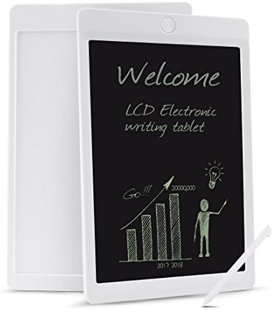 10 Inch LCD Writing Tablet - Portable Electronic Writing Drawing Board Doodle Pads, Digital Handwriting Notepad with Stylus for Kids & Adults at School, Home and Office (White)