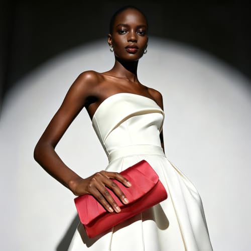 Image of UBAYMAX Clutch Purses for Women Formal, Pleated Satin Evening Bag Purse Handbags Evening Clutch for Prom Party Wedding