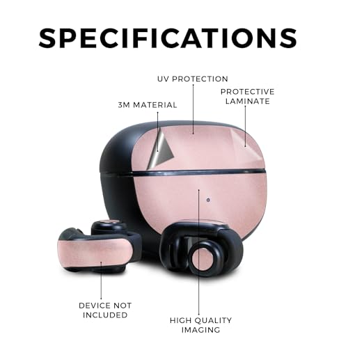 Image of Glossy Glitter Skin Compatible with Bose Ultra Open Earbuds - Solid Blush - Premium 3M Vinyl Protective Wrap Decal Cover - Easy to Apply | Crafted in The USA by MightySkins