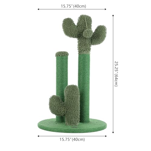 Rascador Torre para Gatos 25.25" con Jute y Peluche Verde miniatura 5