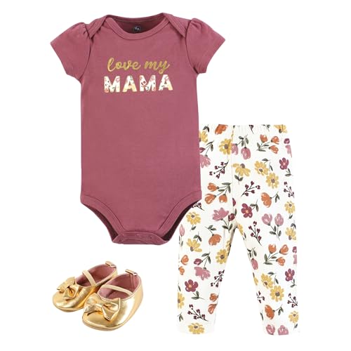 Image of Hudson Baby Unisex Baby Cotton Bodysuit, Pant and Shoe Set