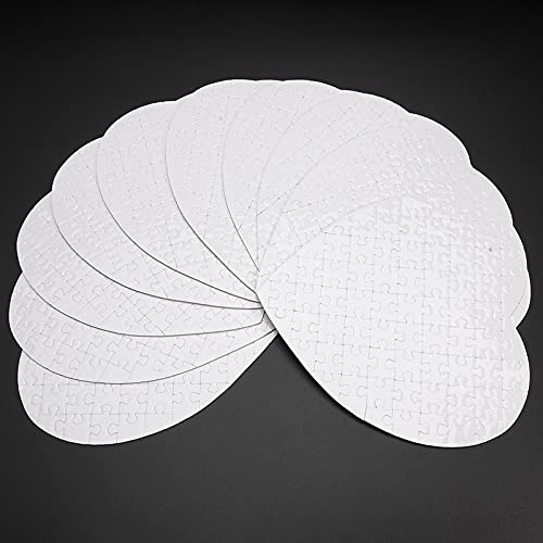 Lysee 3D Printer Parts & Accessories - 10Pcs Sublimation Blank Puzzle DIY Craft Heart Jigsaw Puzzle DIY Transfer Products - (Color: White)