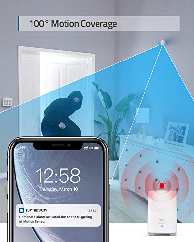 eufy Security 5 Piece Smart Home Set Motion Sensor Security System 2 Anti-Theft Sensors with App Compatible with eufyCam Controls Other HomeBase Surveillance Devices (Refurbished) - Image 5
