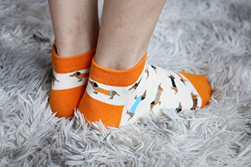 Image of Women's Haute Dachshund Dog Socks Casual Crew Socks Animal Cute Socks Gifts for Women