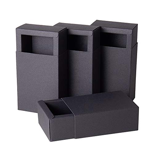 BENECREAT 20 Pack Caja de Caja de Cartón Kraft Cajas de Regalo para Fiesta Superior Envase de Joyería - Negro 11.2x8.2x4.2cm