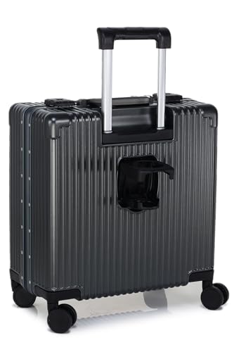 Image of Verage Luxe Celeste Pro Overnighter 48 cms Cabin Luggage Carry On Polycarbonate 8 Wheel Suitcase Laptop Trolley (Grey)