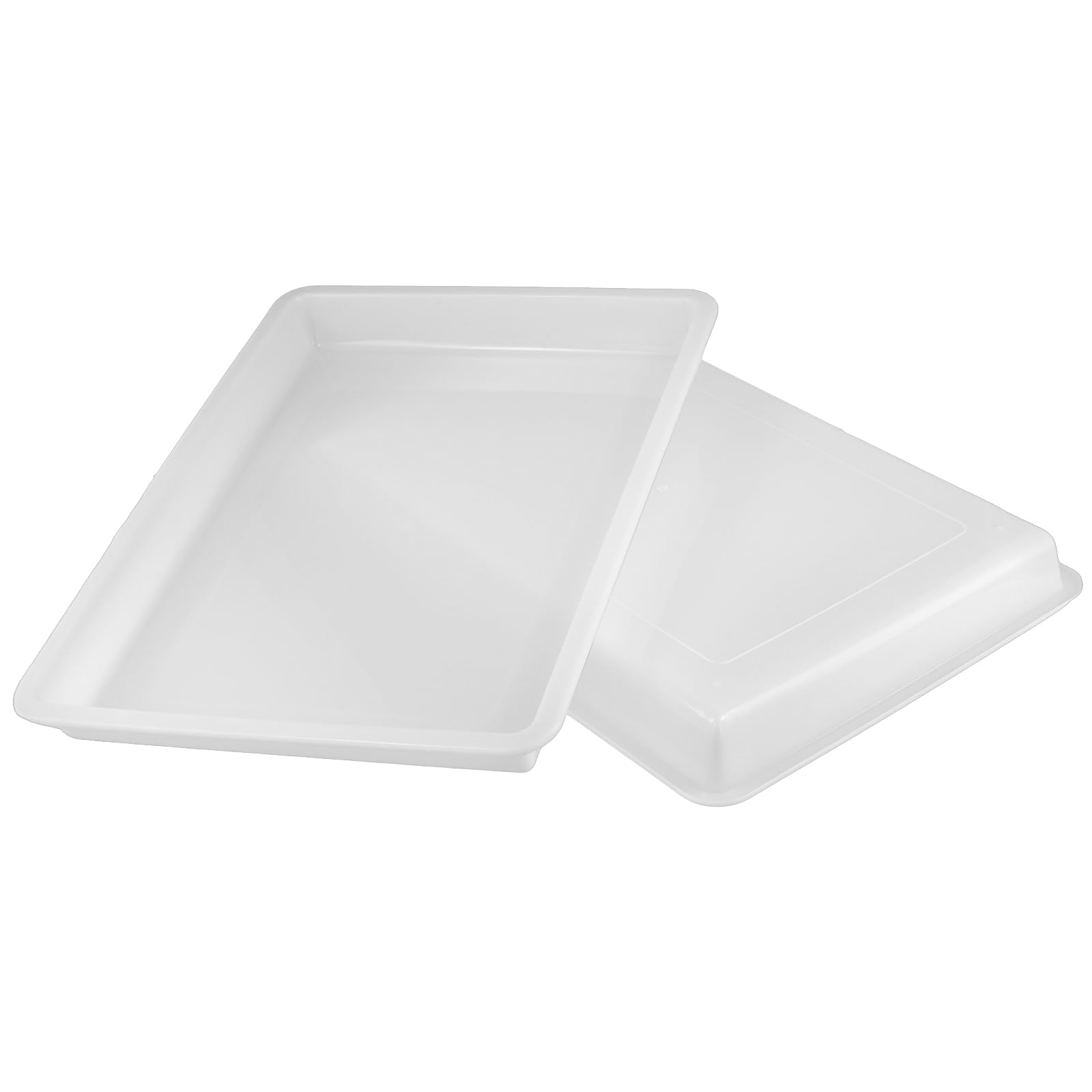 15 vassoi rettangolari in plastica bianca, 39,5 x 28,5 x 4 cm, per ristoranti, piccoli vassoi in plastica per attività fai da te