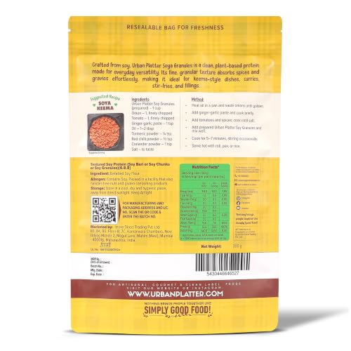 Image of Urban Platter Soya Granules, 300g (53% Plant Protein | Made from Defatted Soy Flour | Fiber Rich Soya Mince)